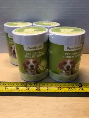 4 tubs pet dental finger wipes