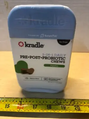 11.11oz 3in1 daily pre+post+probiotic chews for dogs 90 chews exp:4/27