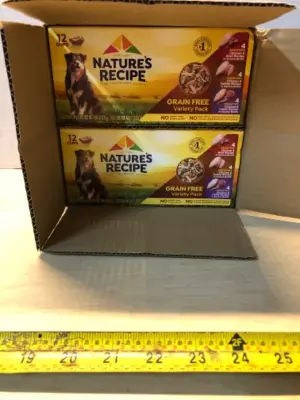 2 boxes 12 each box natures recipe grain free variety pack dog food exp:9/6/27