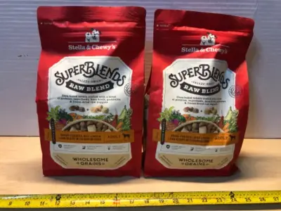 2 bags 3.25lb super blends freeze dried dog food exp:2/26/26