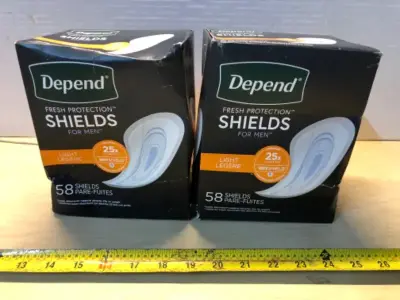 2 boxes depend fresh protection shields for men 58 per box