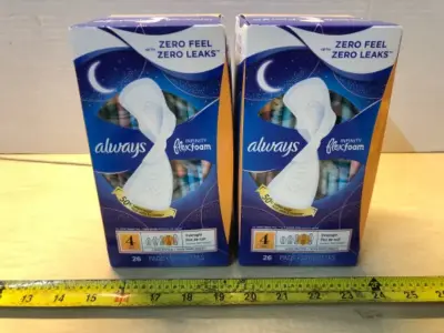 2 boxes always flex foam size 4 pads with wings 26 pads each