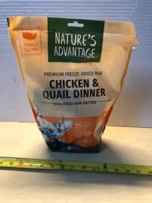 14oz natures advantage freeze dried dog food exp:5/6/26