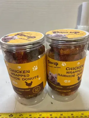 2 ct chicken wrapped rawhide donuts