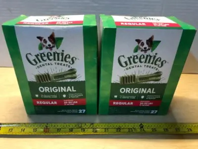 2 boxes 27oz greenies dental treats exp:4/26/29