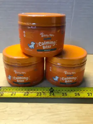 3 tubs 99 chews each calming puppy bites exp:11/26