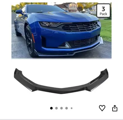 Glossy Black Front Bumper Lip Compatible with Chevy Camaro