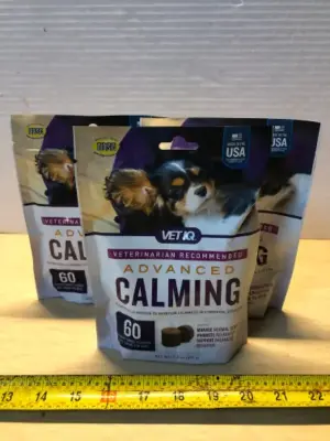 3 bags 7.4oz each calming bites for dogs exp:12/5/25