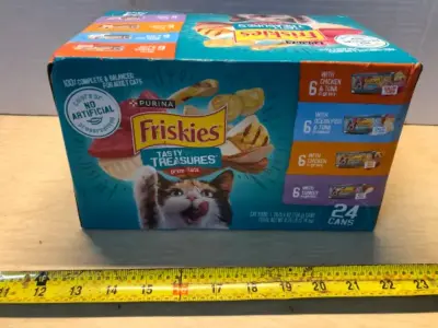 24 cans friskies variety cat food exp:7/27