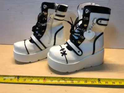 2 pair white boots size 8.5-9 (39)