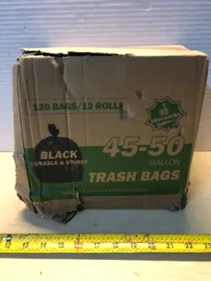 12 rolls 45-50 gallon trash bags