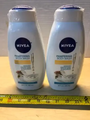 2 bottles 20oz each Nivea pampering body wash