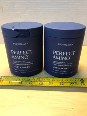 2 tubs 11.22oz body health perfect amino dietary supplement exp:12/27