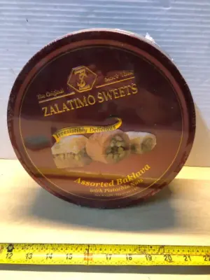 2 tins assorted baklava and assorted mamul cookies exp:3/26