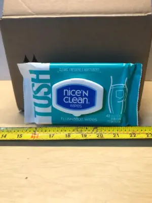 8 packs nice and clean flushable wipes