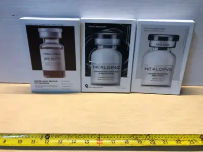 Healoine water light peptide lifting mask, healoine collagen hyaluronic acid hydrating mask, healoine moisture ample mask