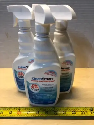 3 bottles 23oz clean smart hospital grade disinfectant