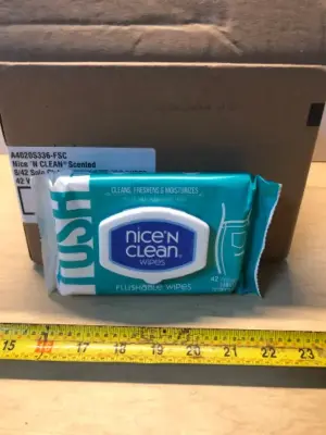 8 packs nice and clean flushable wipes