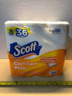 18 double rolls Scott toilet paper