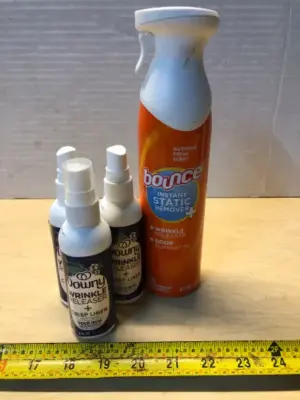 3 bottles 3oz downy wrinkle releaser, 9.7oz bounce instant static remover