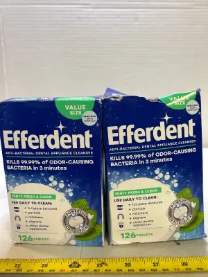 2 Efferdent dental tablets