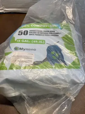 bag of 13gallon trash bags