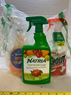 shout , produce soap, citrus solution
