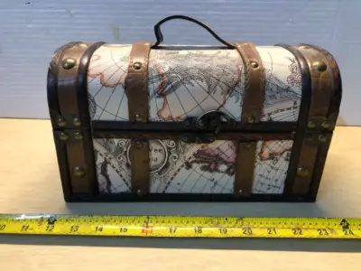 Leather and wooden box