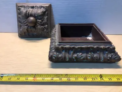 Vintage looking container chipped in few places