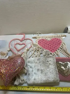 heart decor and mini bags