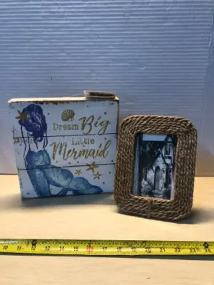 Wooden wall decor and picture frame