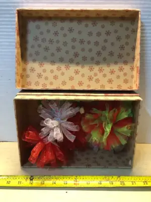Box of Christmas bows
