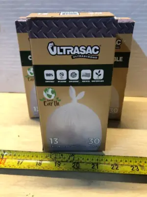 3 boxes 13 gallon 30 bags each compostable bags