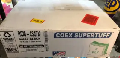 43x47 black 100 bags antimicrobial