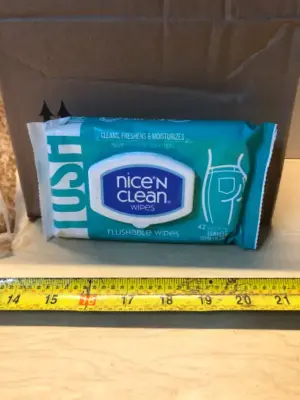 8 packs nice and clean flushable wipes