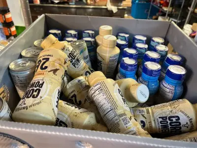 variety crate of drinks