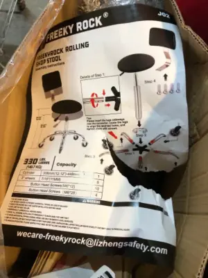 Freeky rock rolling shop stool (opened as is)
