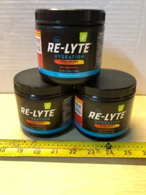 3 tubs Re-Lyte hydration dietary supplement exp:7/30