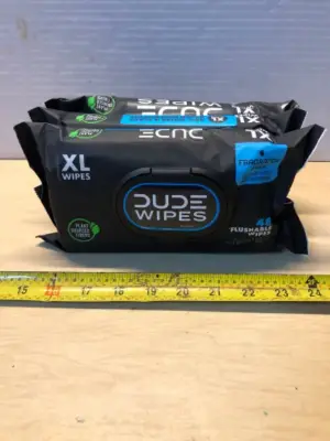 3 packs flushable dude wipes