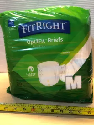 Fit right adult briefs size medium 20 pack opened