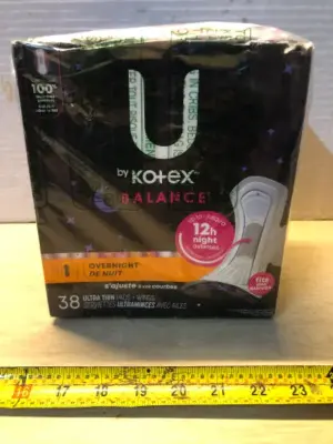38 u by Kotex overnight pads with wings