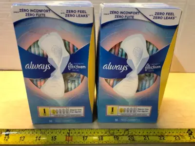 2 boxes always flex foam size 1 pads 36 pads each