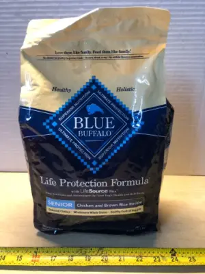 5lbs senior blue buffalo dog food exp:5/13/26