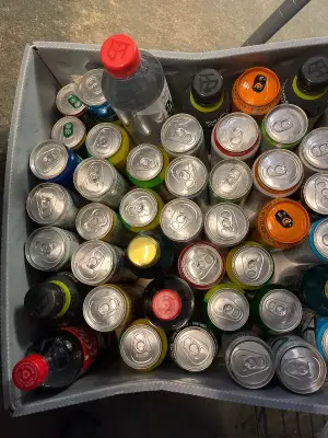 variety crate of drinks