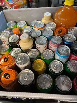 variety crate of drinks