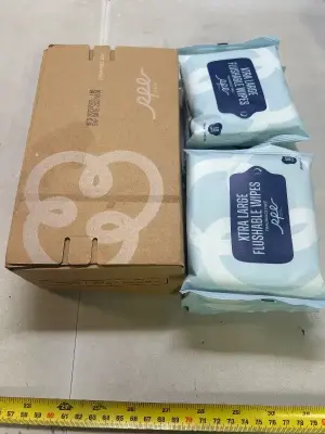 lot of flushable wipes
