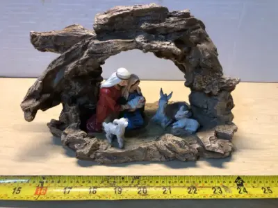 11” holy family resin figure