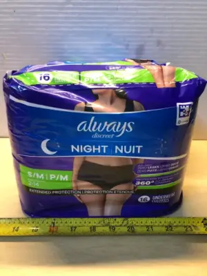 2 packs always discreet night small 16 underwear each