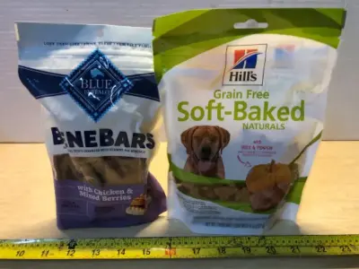 9oz blue buffalo benebars for dogs exp:4/28/26 grain free soft baked 8oz dog treats exp:3/20/27