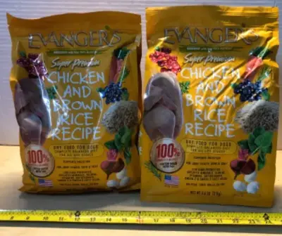 2 bags 4.4lb evangers protein based dog food exp:1/12/27